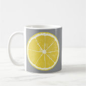 Fresh Lemon Slice on Grey Modern Mug Kaffeetasse (Links)
