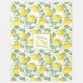Fresh Lemon Tree Mit Monogramm Deco Gifts New Lemo Fleecedecke (Vorderseite)