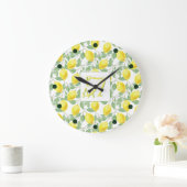 Fresh Lemon Tree Mit Monogramm Deco Gifts New Lemo Große Wanduhr (Zuhause)