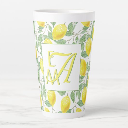 Fresh Lemon Tree Mit Monogramm Deco Gifts New Lemo Milchtasse (Vorderseite)