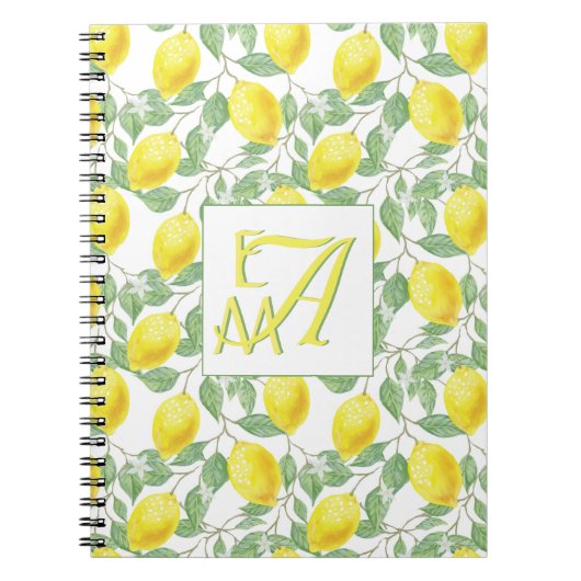 Fresh Lemon Tree Mit Monogramm Deco Gifts New Lemo Notizblock (Vorderseite)