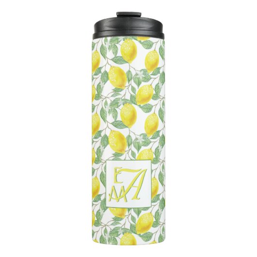 Fresh Lemon Tree Mit Monogramm Deco Gifts New Lemo Thermosbecher (Vorderseite)