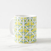 Fresh Lemon Watercolor Pattern Kaffeetasse (Vorderseite Links)