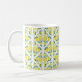 Fresh Lemon Watercolor Pattern Kaffeetasse (Links)