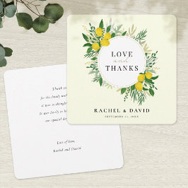 Fresh Lemon Wedding Liebe and Danke Card