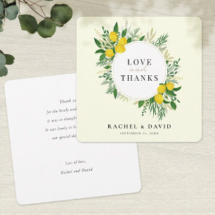 Fresh Lemon Wedding Liebe and Danke Card