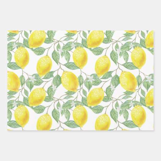 Fresh Lemon Wrapping Paper Set Geschenkpapier Set (Vorderseite)