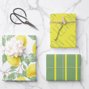 Fresh Lemon Wrapping Paper Set Geschenkpapier Set