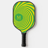 Fresh Lemonade Optical Illusion Vortex Monogram Pickleball Schläger (Rückseite)