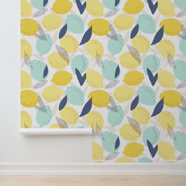 Fresh Lemons Pattern Tapete (Anwendung)