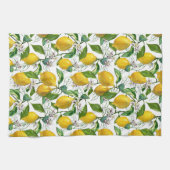 Fresh Lemons Pattern - Weiß Geschirrtuch (Horizontal)