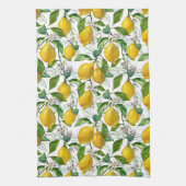 Fresh Lemons Pattern - Weiß Geschirrtuch (Vertikal)