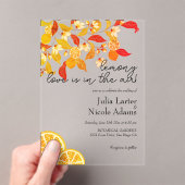 Fresh Lemony Liebe Citrus Foliage Hochzeit Acryleinladungen (Insitu (Handheld))