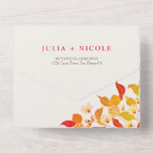 Fresh Lemony Liebe Citrus Foliage Hochzeit All In One Einladung (Rückseite)