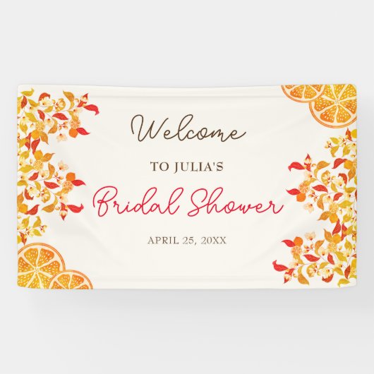 Fresh Lemony Liebe Citrus Foliage Hochzeit Banner (Horizontal)