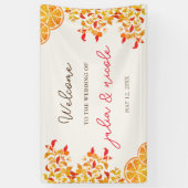 Fresh Lemony Liebe Citrus Foliage Hochzeit Banner (Vertikal)