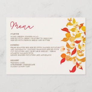 Fresh Lemony Liebe Citrus Foliage Hochzeit Menükarte