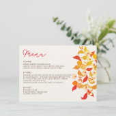 Fresh Lemony Liebe Citrus Foliage Hochzeit Menükarte (Stehend Vorderseite)