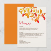 Fresh Lemony Liebe Citrus Foliage Hochzeit Menükarte (Vorne/Hinten)