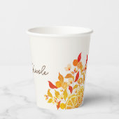 Fresh Lemony Liebe Citrus Foliage Hochzeit Pappbecher (Rückseite)