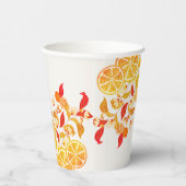 Fresh Lemony Liebe Citrus Foliage Hochzeit Pappbecher (Rechts)