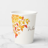 Fresh Lemony Liebe Citrus Foliage Hochzeit Pappbecher (Vorderseite)