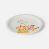 Fresh Lemony Liebe Citrus Foliage Hochzeit Pappteller (Schrägansicht)