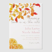 Fresh Lemony Liebe Citrus Foliage Hochzeit Pergament Einladungen (Vorderseite)