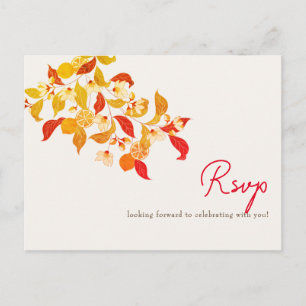Fresh Lemony Liebe Citrus Foliage Hochzeit Postkarte