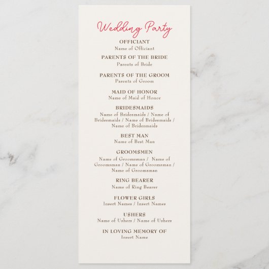 Fresh Lemony Liebe Citrus Foliage Hochzeit Programm (Rückseite)