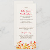 Fresh Lemony Liebe Citrus Foliage Hochzeit Programm (Vorne/Hinten)