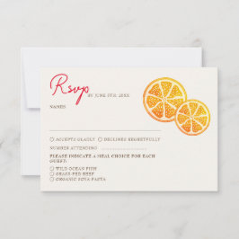 Fresh Lemony Liebe Citrus Foliage Hochzeit RSVP Karte