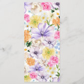 Fresh Lilac Lavender Yellow Floral Bloom Wedding Menükarte (Rückseite)