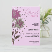 Fresh Lilac Lila Wildblumen Einladung (Stehend Vorderseite)