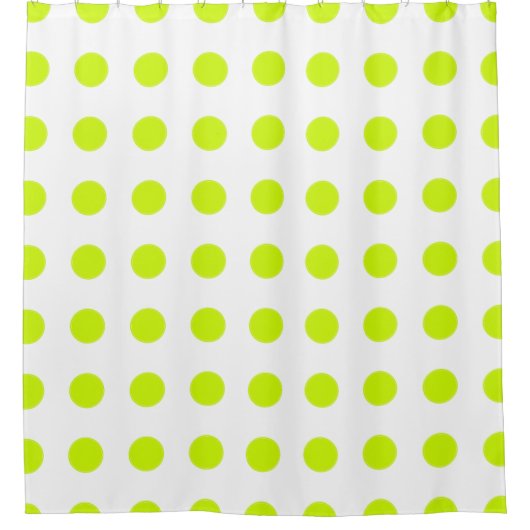 Fresh Lime green Polka dots Simple Pattern Duschvorhang (Vorderseite)