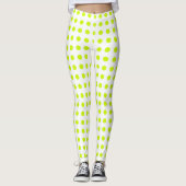 Fresh Lime green Polka dots Simple Pattern Leggings (Vorderseite)