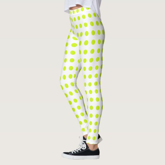 Fresh Lime green Polka dots Simple Pattern Leggings (Links)