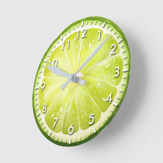 Fresh Limon Slice S01 Runde Wanduhr (Winkel)