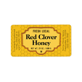 Fresh Local Red Clover Honey Jar Adressaufkleber