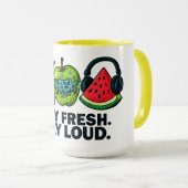 Fresh & Loud Pop‑Art Fruit Combo Tasse (VorderseiteRechts)
