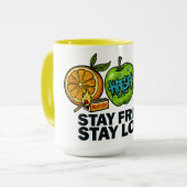 Fresh & Loud Pop‑Art Fruit Combo Tasse (Vorderseite Links)