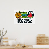 Fresh & Loud Pop‑Art Fruit Poster (Küche)