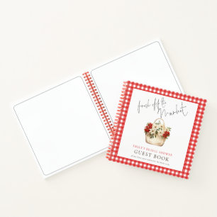 Fresh Market Gingham Brautparty Gästebuch Notizblock