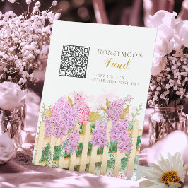 Fresh market honeymoon fund sign, qr code bridal  sockelschild