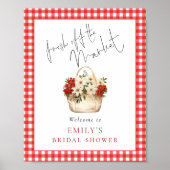 Fresh Market Red Gingham Willkommen Brautparty Poster (Vorne)
