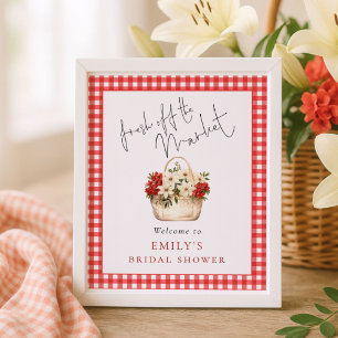 Fresh Market Red Gingham Willkommen Brautparty Poster