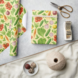 Fresh Market Vegetable Wrapping Paper | Foodie Gif Geschenkpapier