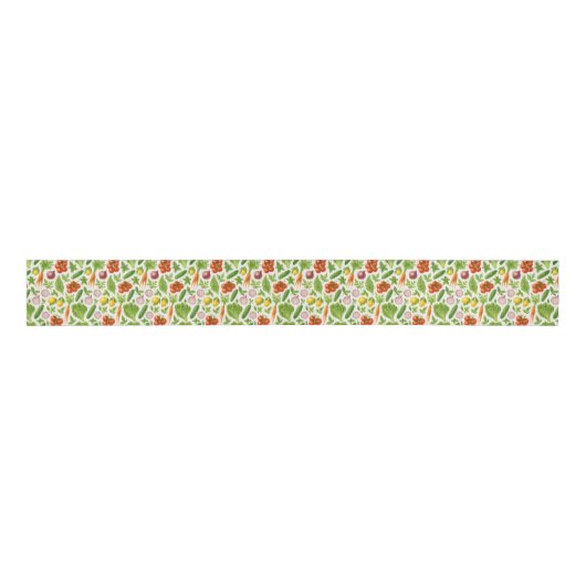Fresh Market Veggie Ribbon — Soft Ivory Ripsband (Vorderseite)