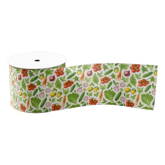 Fresh Market Veggie Ribbon — Soft Ivory Ripsband (Spule)