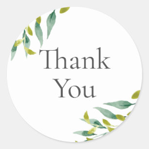 Fresh Meadow Blätter Brautparty Vielen Dank Runder Aufkleber